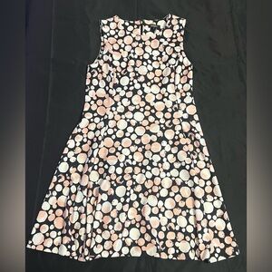 DKNY A Line Sleeveless Dress Pink Black White